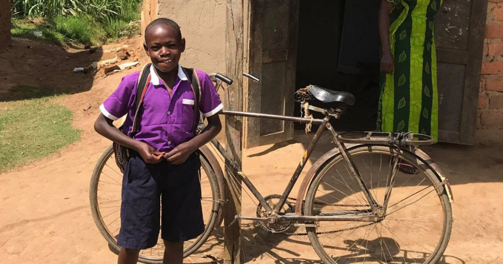 School uniform and bike