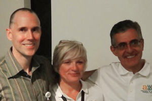 Dr. Richard Grady with Pamela Artigas and Dr. Paul Mergeurian